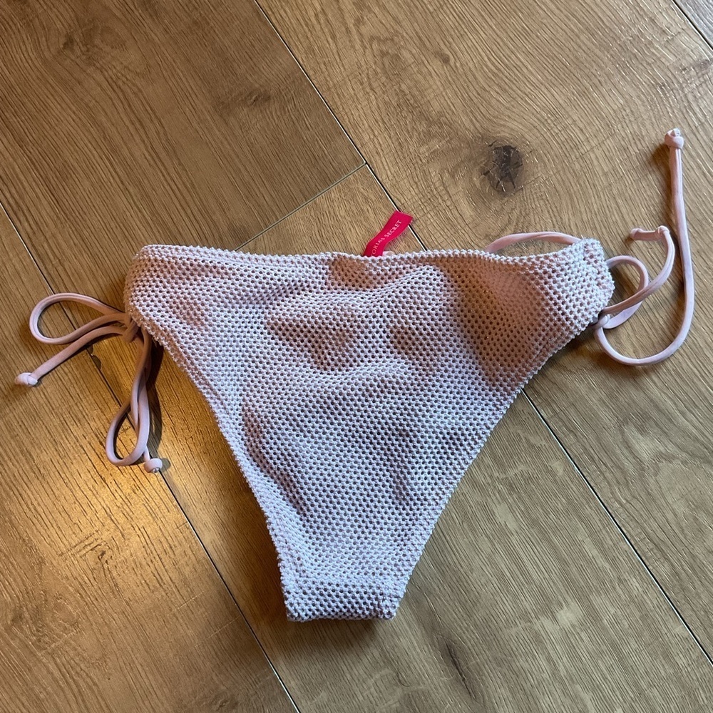 Victoria’s Secret PINK High Waisted Bikini Bottom Side Tie Pink Small - Picture 4 of 4